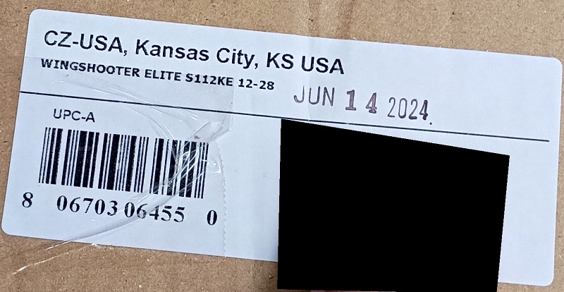 CZ Wingshooter Elite 12 Gauge - tag